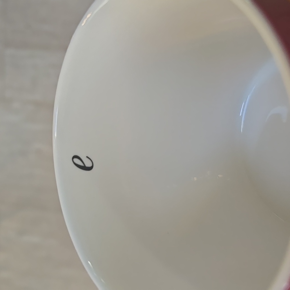 Kate Spade New York & Lenox Pink/Orange Striped "E" Wickford Red Letter Day Mug - Picture 2 of 5